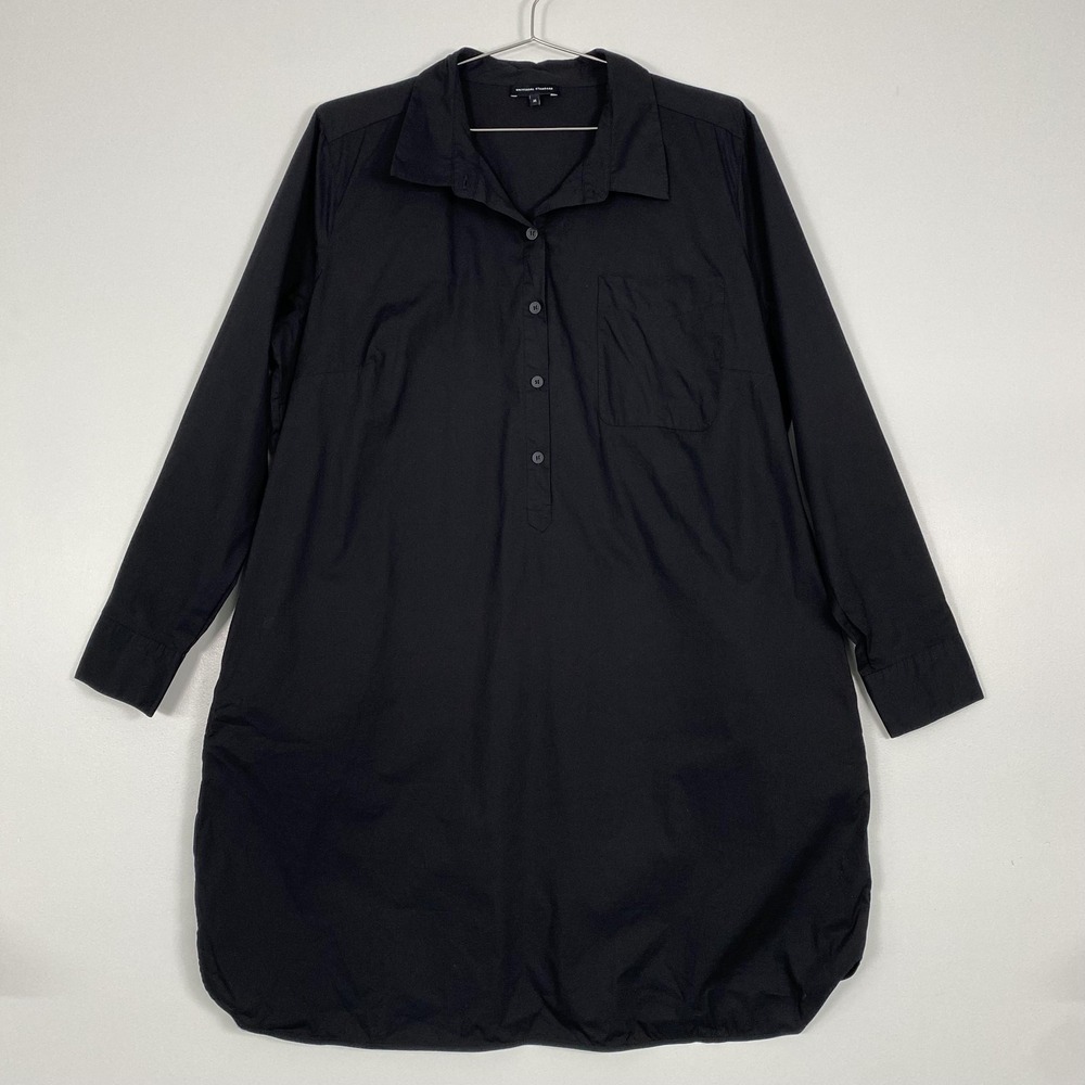 Universal‎ Standard Shirt Dress Womens M Black Long Sleeve Collared USDR0020